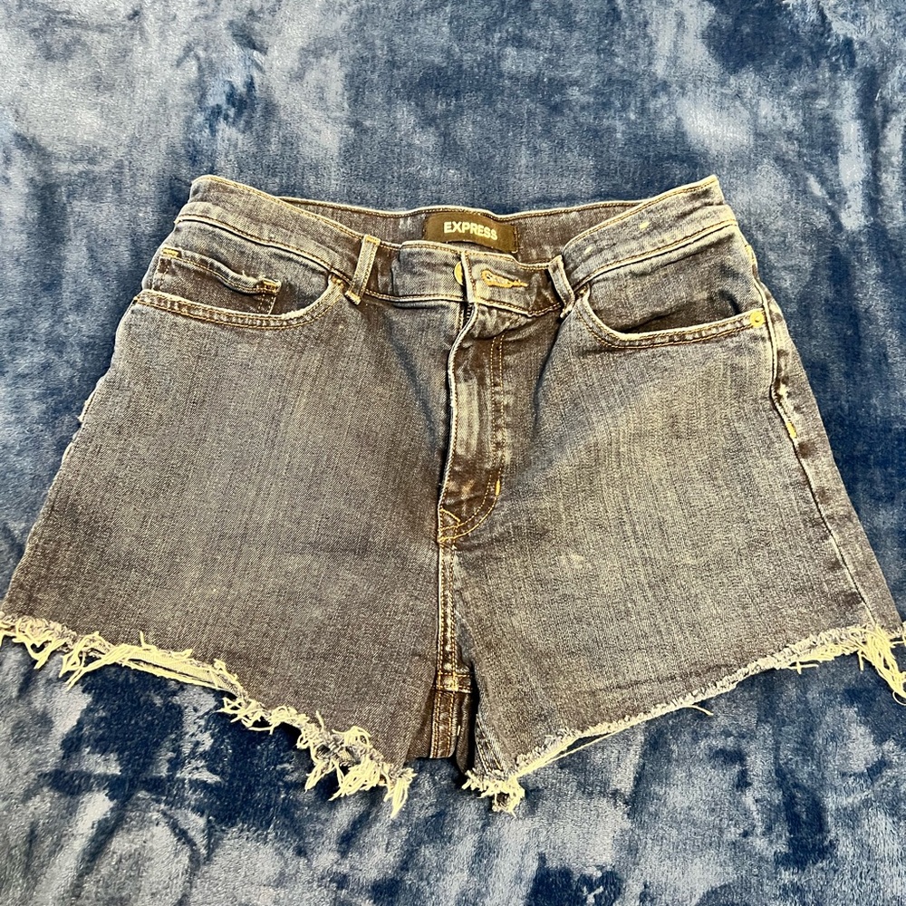 Express Women's Distressed Blue Jean Shorts